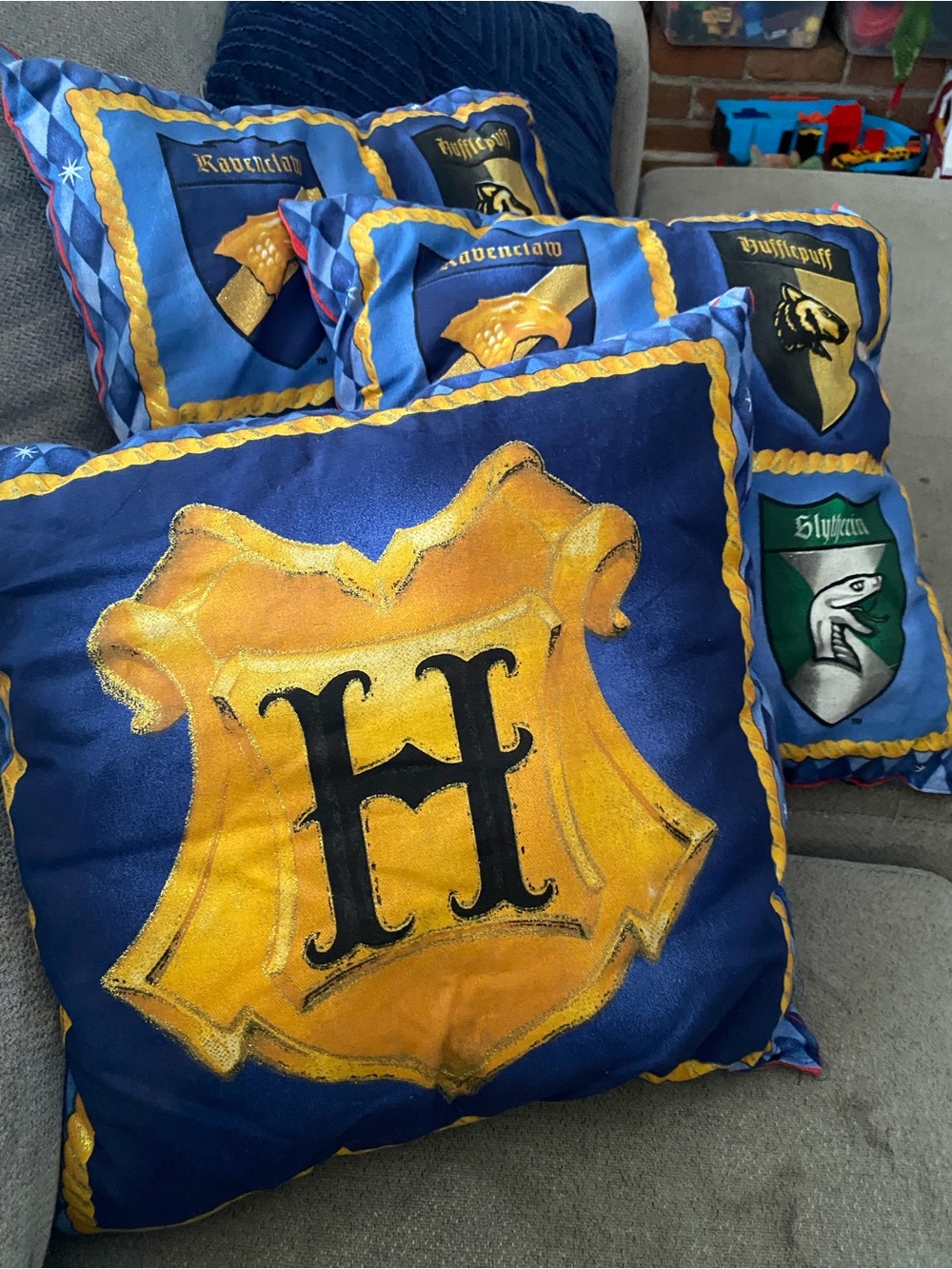 Warner Bros. Hogwarts Crest Accent Pillow in Blue and Gold